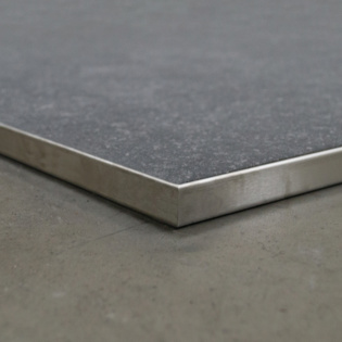 Stainless Steel Edging With Porcelain Tile